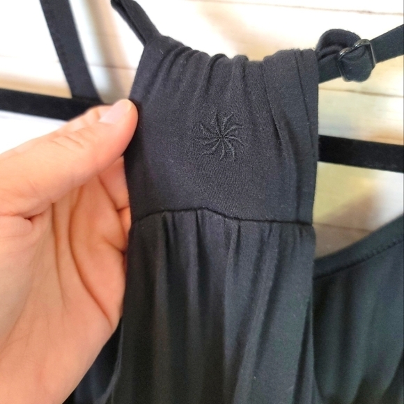 ATHLETA RACER BACK HALTER BLACK DRESS W POCKETS, SZ SMALL - Picture 3 of 9